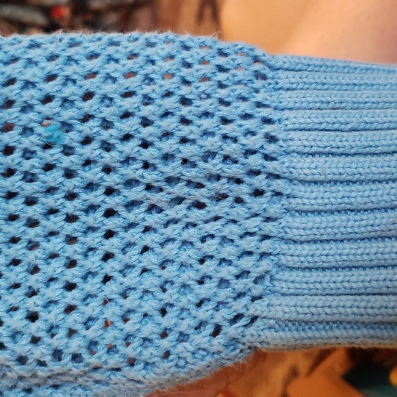 WOMANS TURQUOISE QUACKER FACTORY ZIP COVER UP SWEATER W/ SEQUINS.SIZE L - Picture 6 of 7